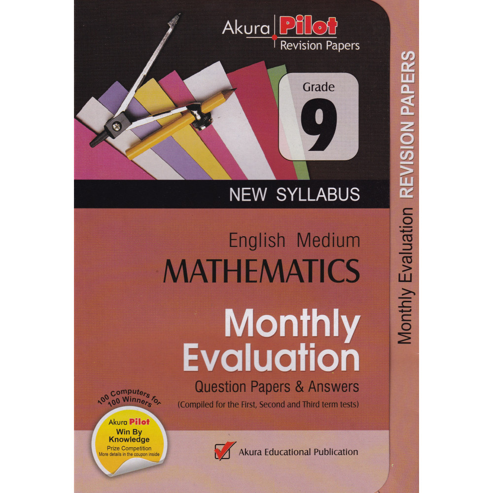 Mathematics - Monthly Evaluation - New Syllabus - Grade 9 - Akura
