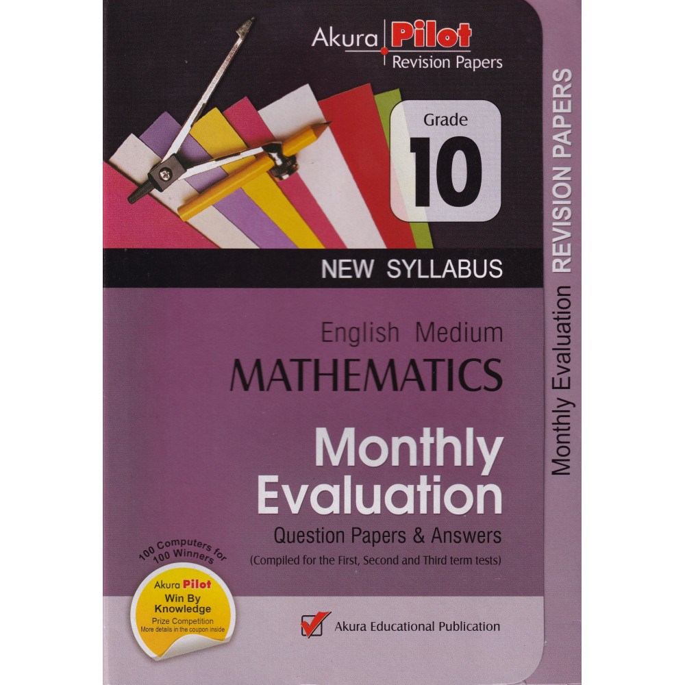 Mathematics - Monthly Evaluation - New Syllabus - Grade 10 - Akura