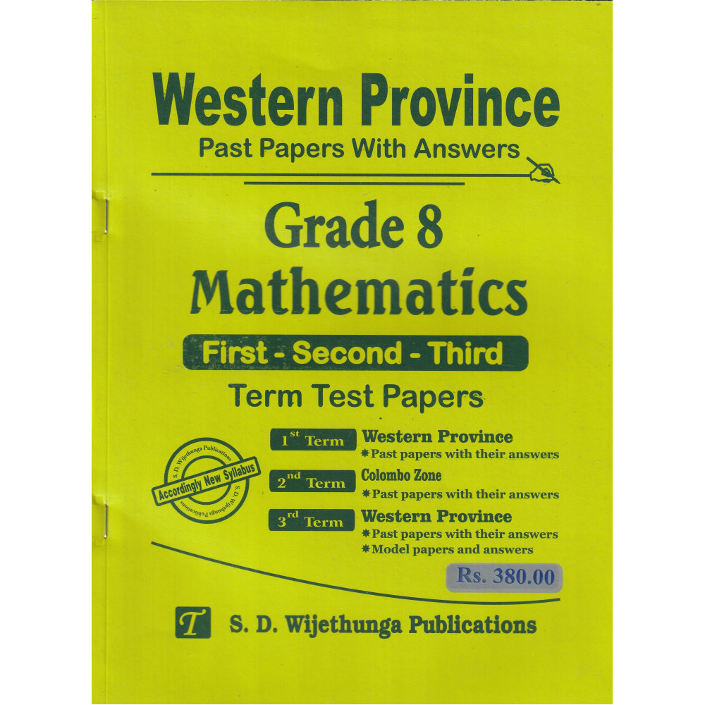 Mathematics - Past Papers With Answers - Grade 8 - Western Province - S.D. Wijethunga